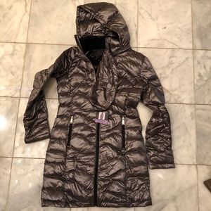 NWT Andrew Marc Pewter Packable Down Coat Sz XS